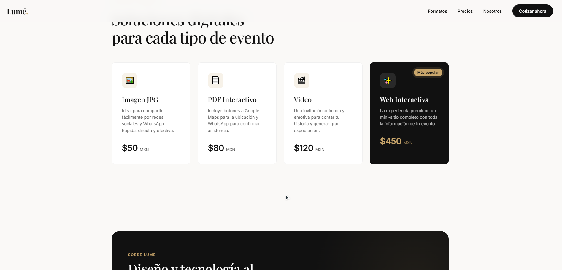 Lumé | Invitaciones Digitales